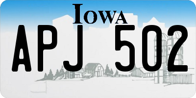 IA license plate APJ502