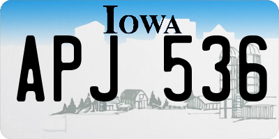 IA license plate APJ536