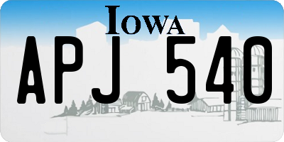 IA license plate APJ540