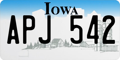 IA license plate APJ542