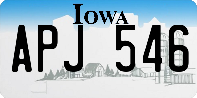 IA license plate APJ546