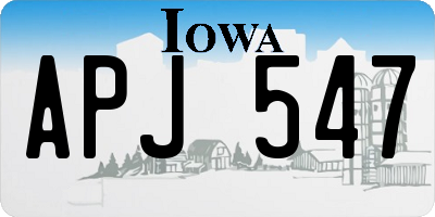 IA license plate APJ547