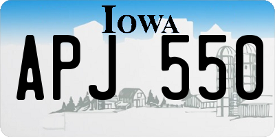 IA license plate APJ550