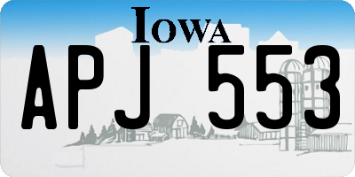 IA license plate APJ553
