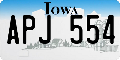 IA license plate APJ554