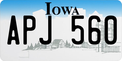 IA license plate APJ560