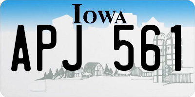 IA license plate APJ561