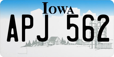 IA license plate APJ562