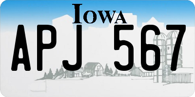 IA license plate APJ567