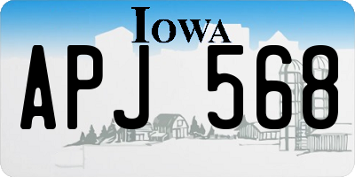 IA license plate APJ568