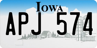 IA license plate APJ574