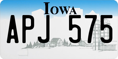 IA license plate APJ575