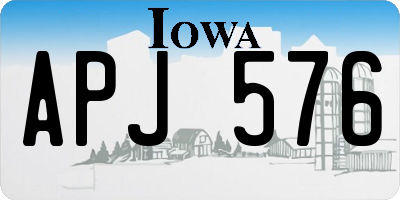 IA license plate APJ576