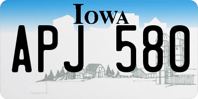 IA license plate APJ580