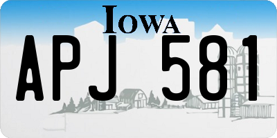 IA license plate APJ581