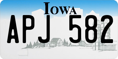 IA license plate APJ582