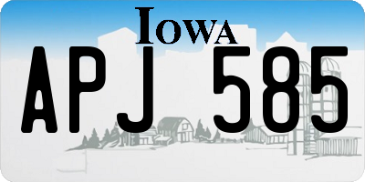 IA license plate APJ585