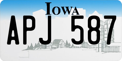 IA license plate APJ587