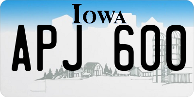 IA license plate APJ600