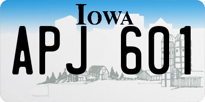 IA license plate APJ601