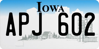 IA license plate APJ602