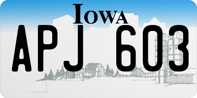 IA license plate APJ603