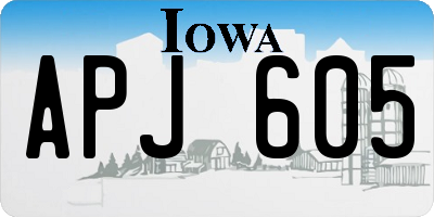 IA license plate APJ605
