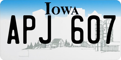 IA license plate APJ607