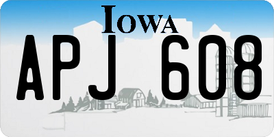 IA license plate APJ608