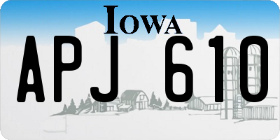 IA license plate APJ610