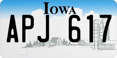 IA license plate APJ617