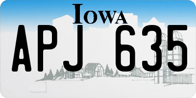IA license plate APJ635