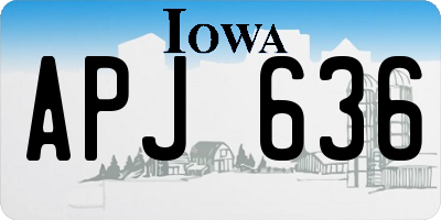 IA license plate APJ636
