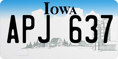 IA license plate APJ637