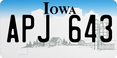 IA license plate APJ643