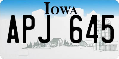 IA license plate APJ645