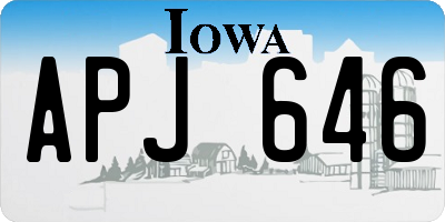 IA license plate APJ646