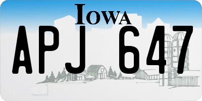 IA license plate APJ647