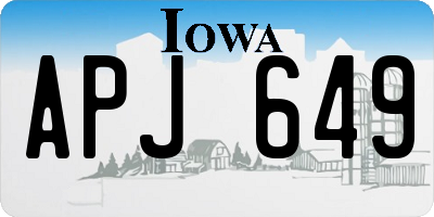 IA license plate APJ649