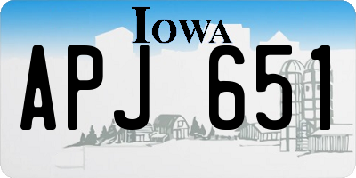 IA license plate APJ651