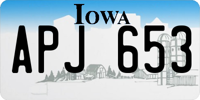 IA license plate APJ653