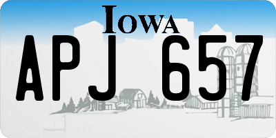 IA license plate APJ657