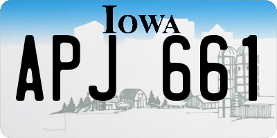 IA license plate APJ661
