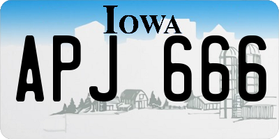 IA license plate APJ666