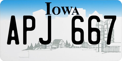 IA license plate APJ667