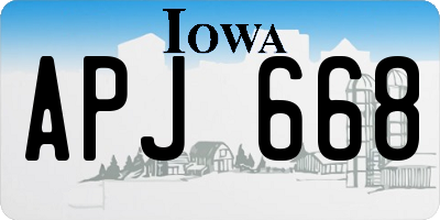 IA license plate APJ668