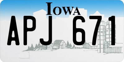IA license plate APJ671