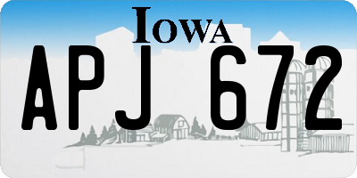 IA license plate APJ672