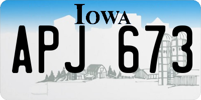 IA license plate APJ673