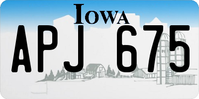 IA license plate APJ675